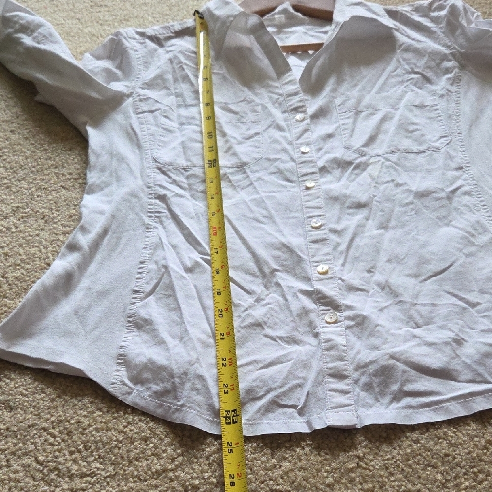 Eileen Fisher Crisp White Blouse Button Down Shirt 100% Organic Cotton Sz XS - Picture 13 of 16